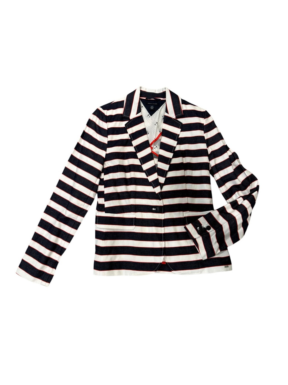 Tommy Hilfiger Black and White Striped Women's Blazer